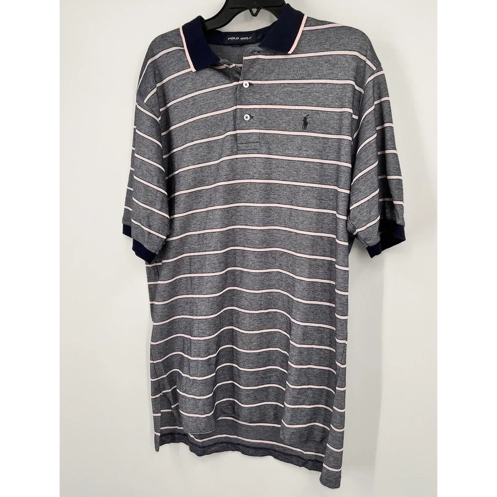 Polo Ralph Lauren Golf Polo Shirt Mens‎ Large Multicolored Striped Vintage 1990s